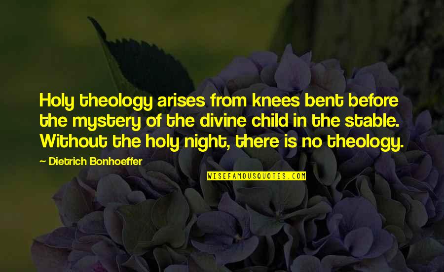 Yeshivas Kochvei Quotes By Dietrich Bonhoeffer: Holy theology arises from knees bent before the