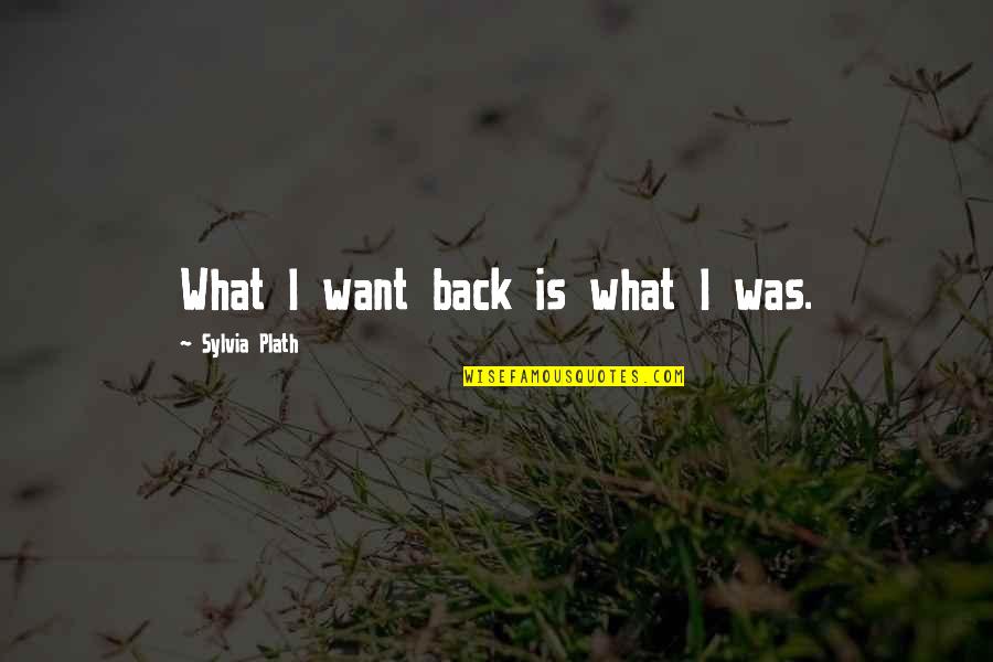 Yesmin Akter Quotes By Sylvia Plath: What I want back is what I was. Yesmin Akter Quotes By Sylvia Plath: What I want back is what I was.