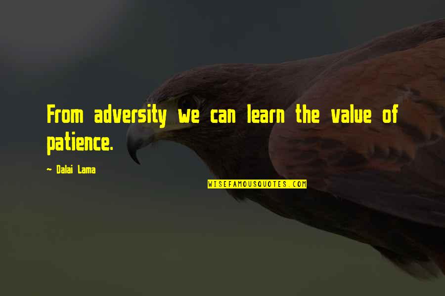 Yessuh Quotes By Dalai Lama: From adversity we can learn the value of Yessuh Quotes By Dalai Lama: From adversity we can learn the value of