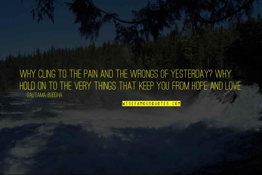 Yesterday Love Quotes By Gautama Buddha: Why cling to the pain and the wrongs