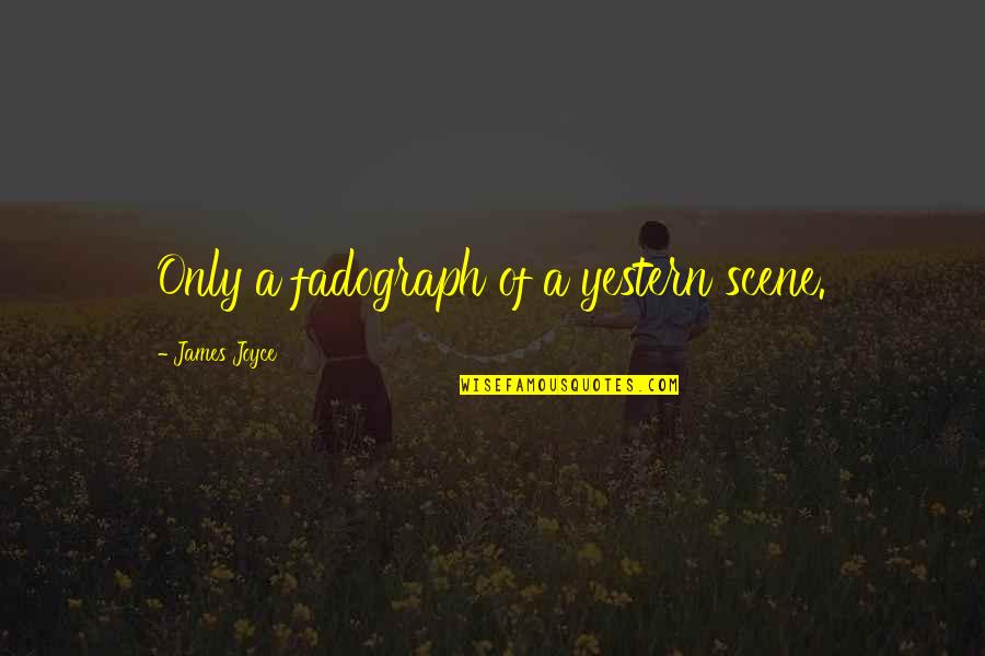 Yestern Quotes By James Joyce: Only a fadograph of a yestern scene.
