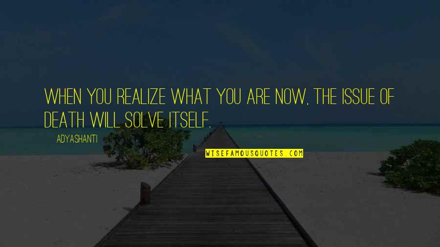 Yetersiz Hemsire Quotes By Adyashanti: When you realize what you are now, the
