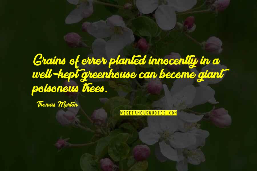 Yetsehay Quotes By Thomas Merton: Grains of error planted innocently in a well-kept Yetsehay Quotes By Thomas Merton: Grains of error planted innocently in a well-kept