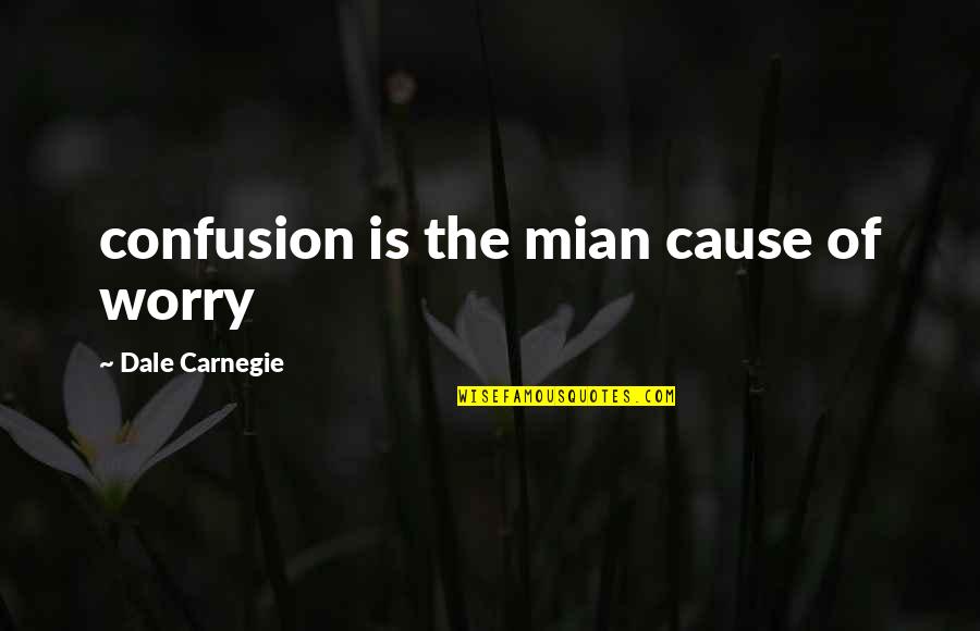 Yggdrasil Pronunciation Quotes By Dale Carnegie: confusion is the mian cause of worry