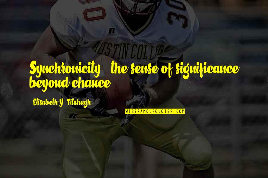 Y'hit Quotes By Elisabeth Y. Fitzhugh: Synchronicity - the sense of significance beyond chance