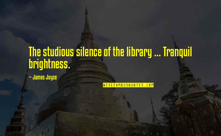 Yi Zhong Monsters Quotes By James Joyce: The studious silence of the library ... Tranquil