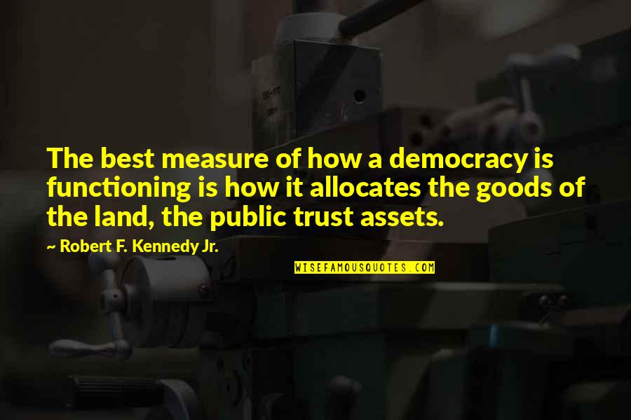 Yiftach Ramon Quotes By Robert F. Kennedy Jr.: The best measure of how a democracy is Yiftach Ramon Quotes By Robert F. Kennedy Jr.: The best measure of how a democracy is
