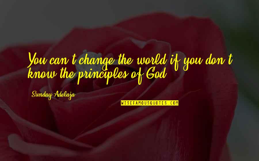 Yillar Quotes By Sunday Adelaja: You can't change the world if you don't