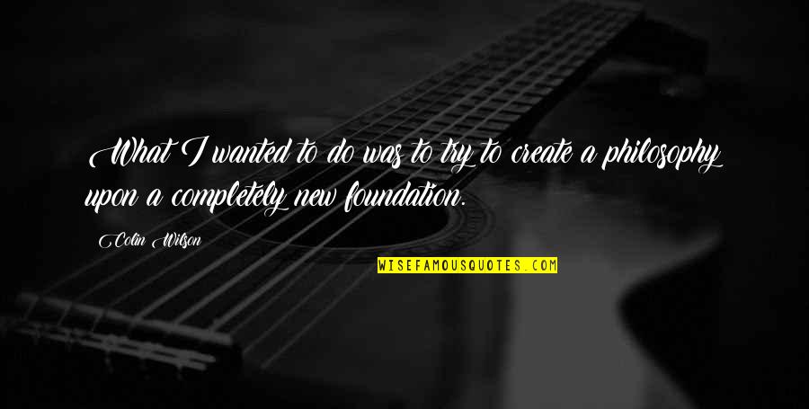 Yiyecekler Boyama Quotes By Colin Wilson: What I wanted to do was to try Yiyecekler Boyama Quotes By Colin Wilson: What I wanted to do was to try