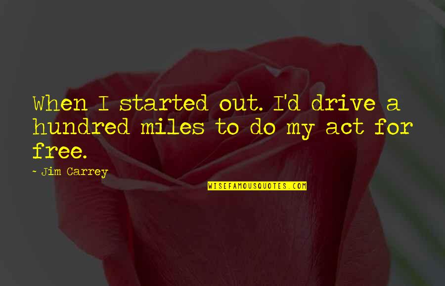Yiyecekler Boyama Quotes By Jim Carrey: When I started out. I'd drive a hundred
