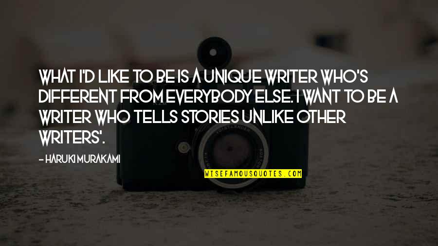 Yk M Bilge Findik Iletisim Quotes By Haruki Murakami: What I'd like to be is a unique Yk M Bilge Findik Iletisim Quotes By Haruki Murakami: What I'd like to be is a unique