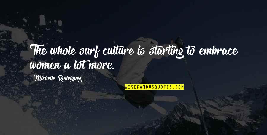 Yllka Banushi Quotes By Michelle Rodriguez: The whole surf culture is starting to embrace Yllka Banushi Quotes By Michelle Rodriguez: The whole surf culture is starting to embrace