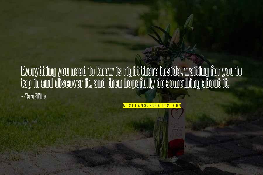 Yloid Quotes By Tara Stiles: Everything you need to know is right there Yloid Quotes By Tara Stiles: Everything you need to know is right there