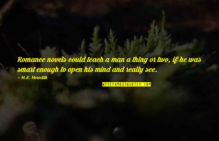 Ymelda Feliz Quotes By M.K. Meredith: Romance novels could teach a man a thing Ymelda Feliz Quotes By M.K. Meredith: Romance novels could teach a man a thing