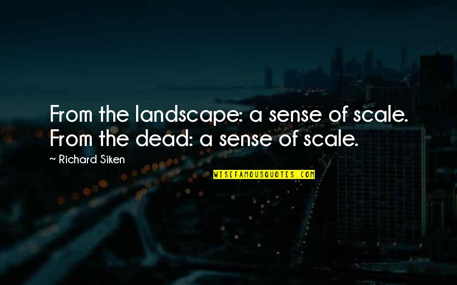 Yoga For World Peace Quotes By Richard Siken: From the landscape: a sense of scale. From