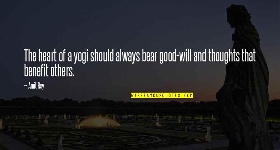 Yogi Philosophy Quotes By Amit Ray: The heart of a yogi should always bear