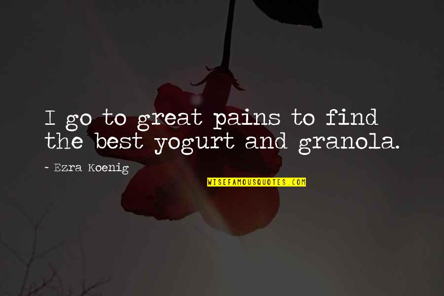 Yogurt's Quotes By Ezra Koenig: I go to great pains to find the