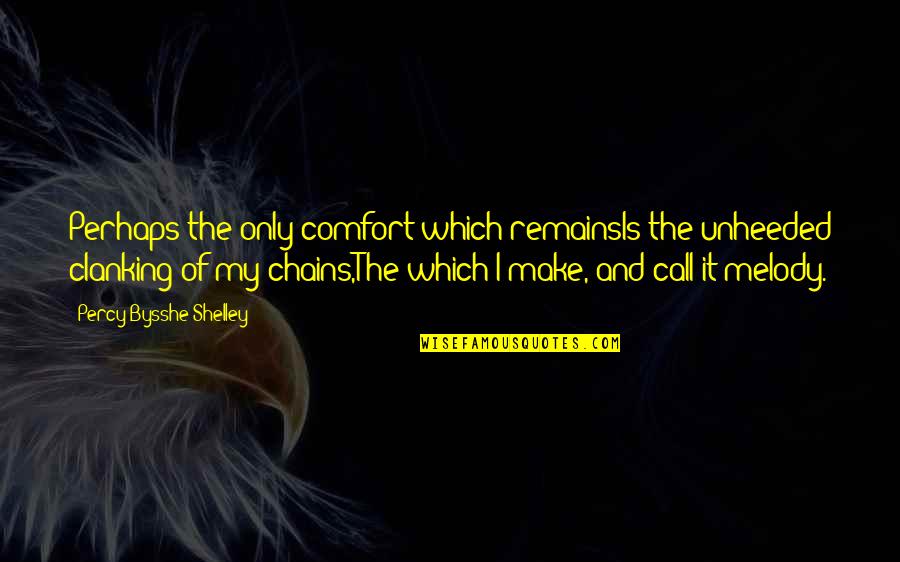Yoking Singing Quotes By Percy Bysshe Shelley: Perhaps the only comfort which remainsIs the unheeded