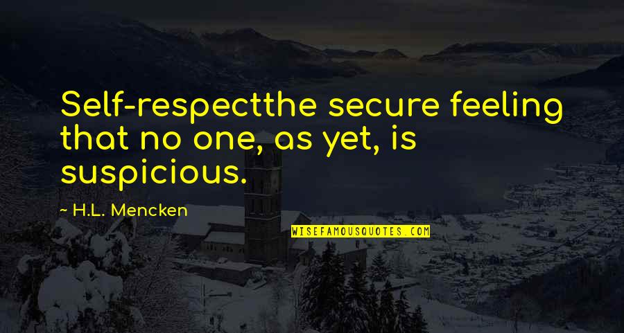 Yollarda Sari Quotes By H.L. Mencken: Self-respectthe secure feeling that no one, as yet,
