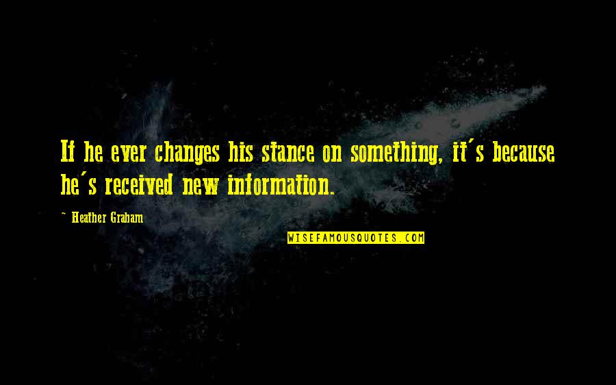 Yolngu Boy Memorable Quotes By Heather Graham: If he ever changes his stance on something,
