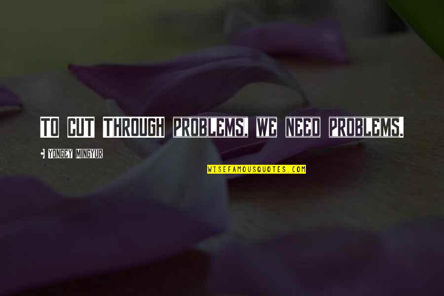 Yongey Mingyur Quotes By Yongey Mingyur: TO CUT THROUGH problems, we need problems. Yongey Mingyur Quotes By Yongey Mingyur: TO CUT THROUGH problems, we need problems.