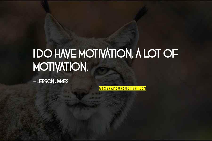 Yoppy Quotes By LeBron James: I do have motivation. A lot of motivation.