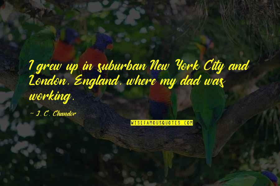 York England Quotes By J. C. Chandor: I grew up in suburban New York City