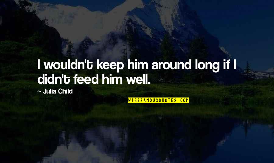 Yorkes Of Dundee Quotes By Julia Child: I wouldn't keep him around long if I