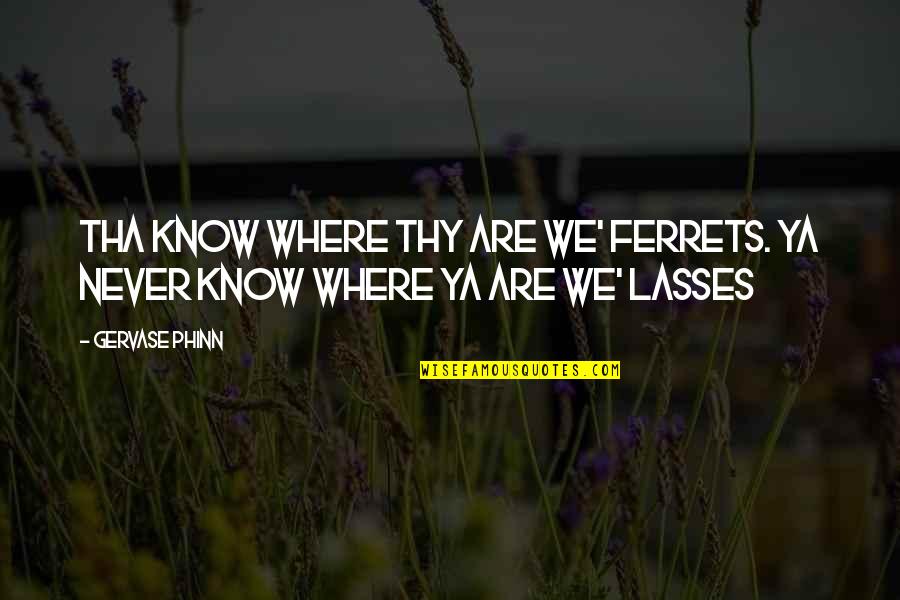 Yorkshire Quotes By Gervase Phinn: Tha know where thy are we' ferrets. Ya
