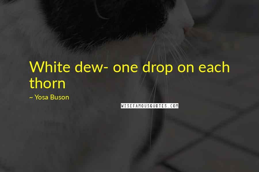 Yosa Buson quotes: White dew- one drop on each thorn