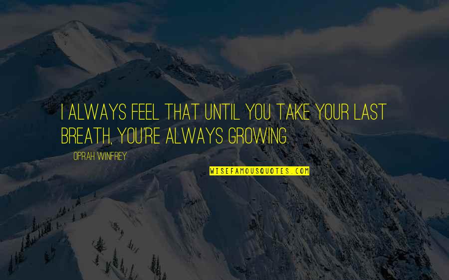 Yosemite Park Quotes By Oprah Winfrey: I always feel that until you take your