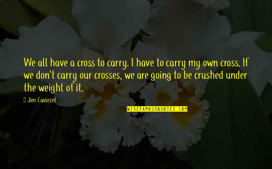 Yoshihama Abalones Quotes By Jim Caviezel: We all have a cross to carry. I Yoshihama Abalones Quotes By Jim Caviezel: We all have a cross to carry. I