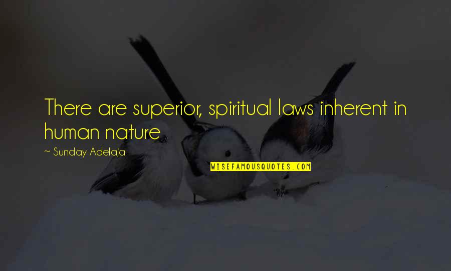 Yoshitomi Akihito Quotes By Sunday Adelaja: There are superior, spiritual laws inherent in human Yoshitomi Akihito Quotes By Sunday Adelaja: There are superior, spiritual laws inherent in human