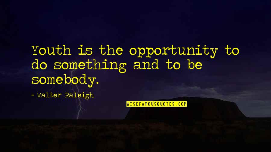 Yossi Cohen Quotes By Walter Raleigh: Youth is the opportunity to do something and