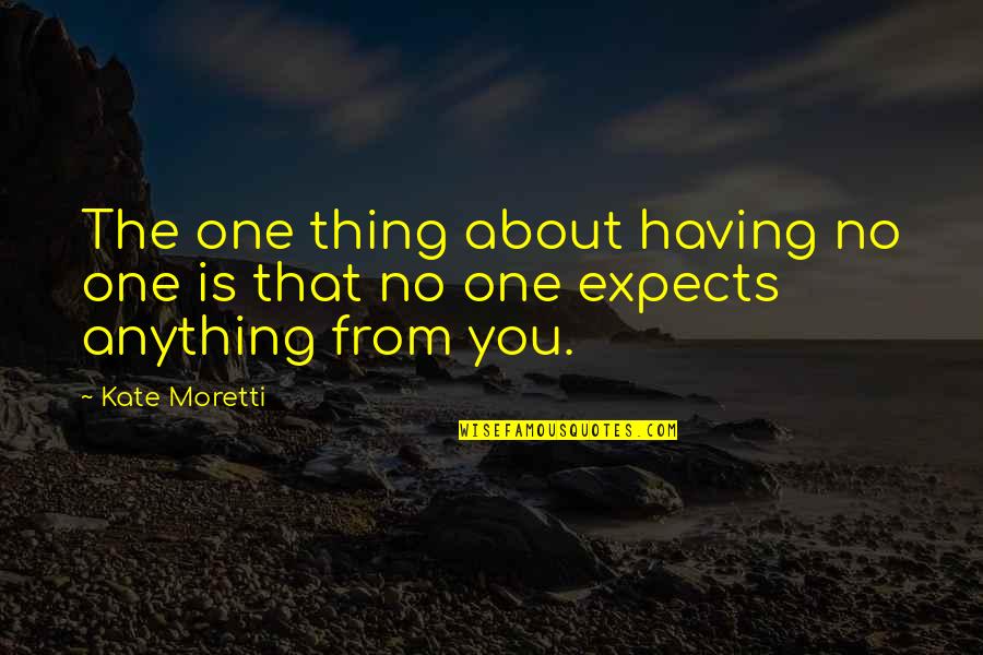 Yosuga No Sora Quotes By Kate Moretti: The one thing about having no one is
