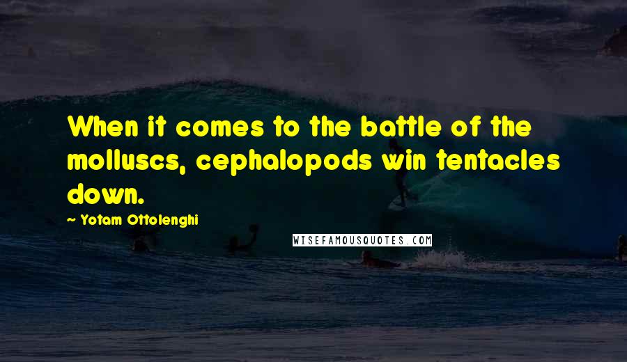 Yotam Ottolenghi quotes: When it comes to the battle of the molluscs, cephalopods win tentacles down.