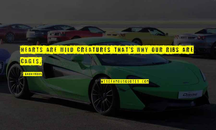 Yotisd Quotes By Anonymous: HEARTS ARE WILD CREATURES THAT'S WHY OUR RIBS
