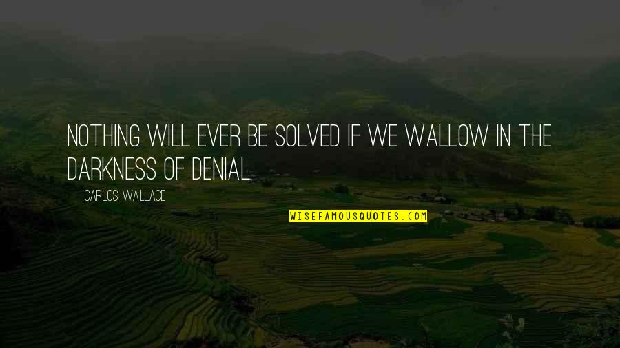 Yotsuya Y Quotes By Carlos Wallace: Nothing will ever be solved if we wallow Yotsuya Y Quotes By Carlos Wallace: Nothing will ever be solved if we wallow