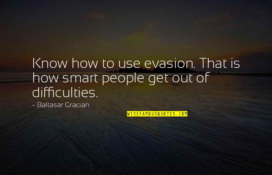 You Act Like A Child Quotes By Baltasar Gracian: Know how to use evasion. That is how