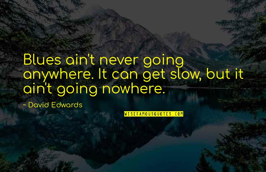 You Ain't Going Nowhere Quotes By David Edwards: Blues ain't never going anywhere. It can get