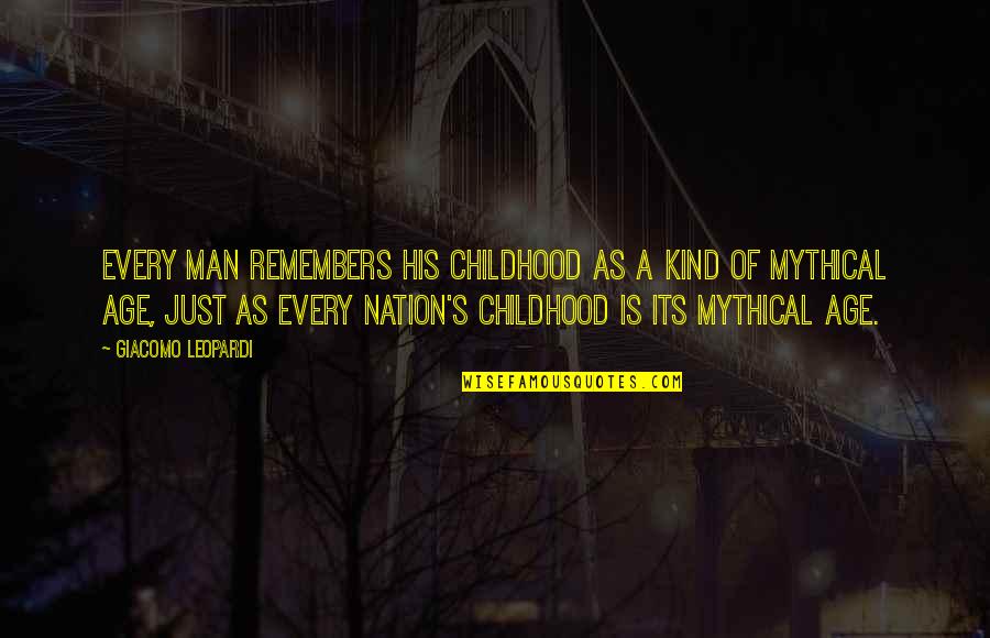 You Ain't Going Nowhere Quotes By Giacomo Leopardi: Every man remembers his childhood as a kind