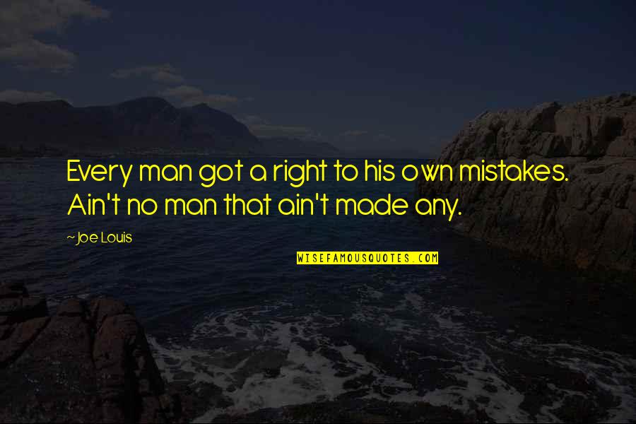 You Ain't My Man Quotes By Joe Louis: Every man got a right to his own