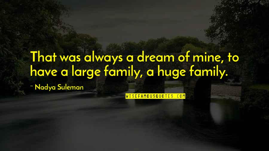 You Always Have Family Quotes By Nadya Suleman: That was always a dream of mine, to