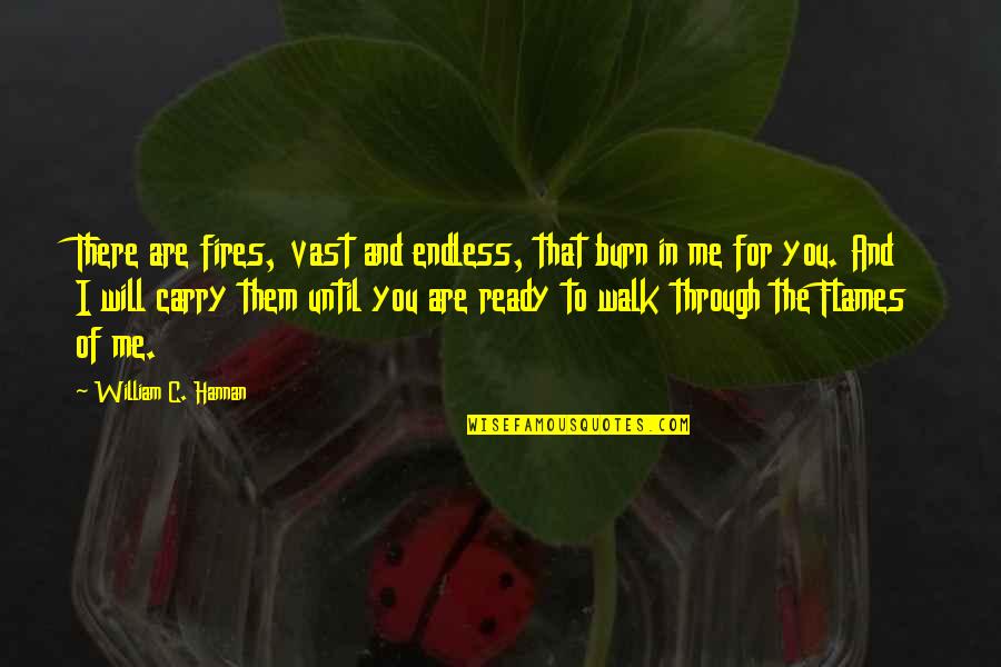 You And Me In Love Quotes By William C. Hannan: There are fires, vast and endless, that burn