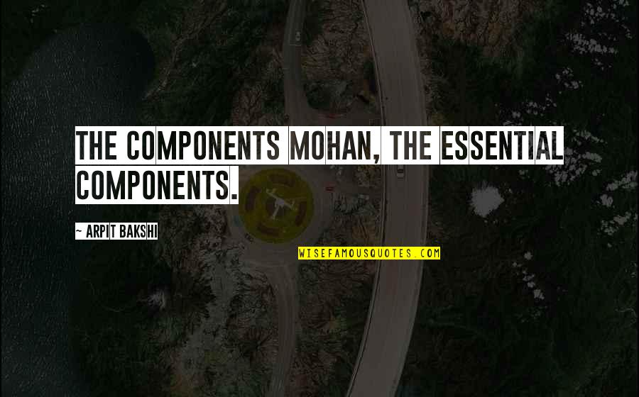 You And Your Boyfriend Falling Apart Quotes By Arpit Bakshi: The components Mohan, the essential components.