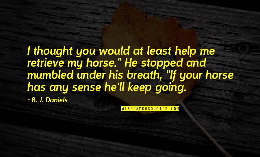 You And Your Horse Quotes By B. J. Daniels: I thought you would at least help me You And Your Horse Quotes By B. J. Daniels: I thought you would at least help me
