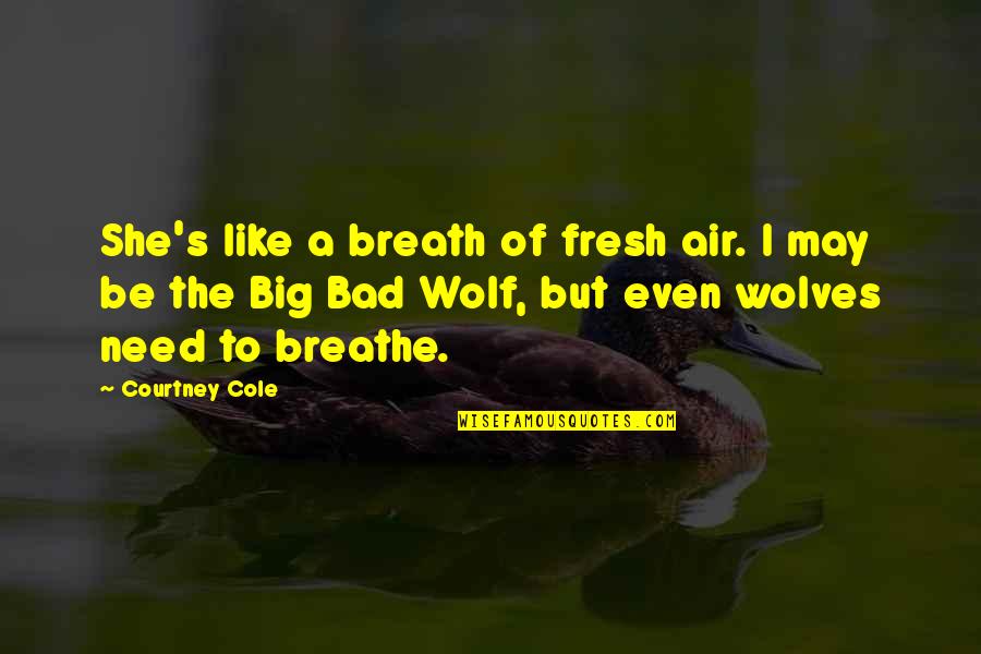 You Are A Breath Of Fresh Air Quotes By Courtney Cole: She's like a breath of fresh air. I