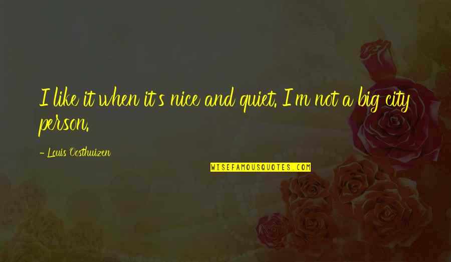 You Are A Nice Person Quotes By Louis Oosthuizen: I like it when it's nice and quiet.