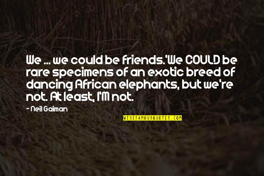 You Are A Rare Breed Quotes By Neil Gaiman: We ... we could be friends.'We COULD be You Are A Rare Breed Quotes By Neil Gaiman: We ... we could be friends.'We COULD be
