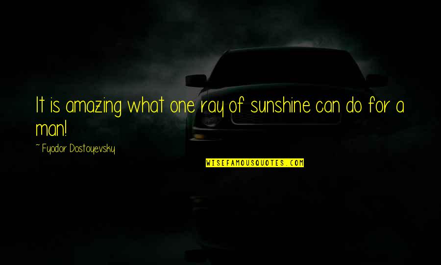 You Are A Ray Of Sunshine Quotes By Fyodor Dostoyevsky: It is amazing what one ray of sunshine